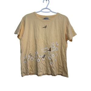 Artisans vintage butterfly yellow‎ boxy t shirt womens large y2k retro grandma